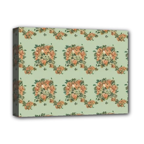 Retro 1880s Flowers Pattern 19 Deluxe Canvas 16  X 12  (stretched) 