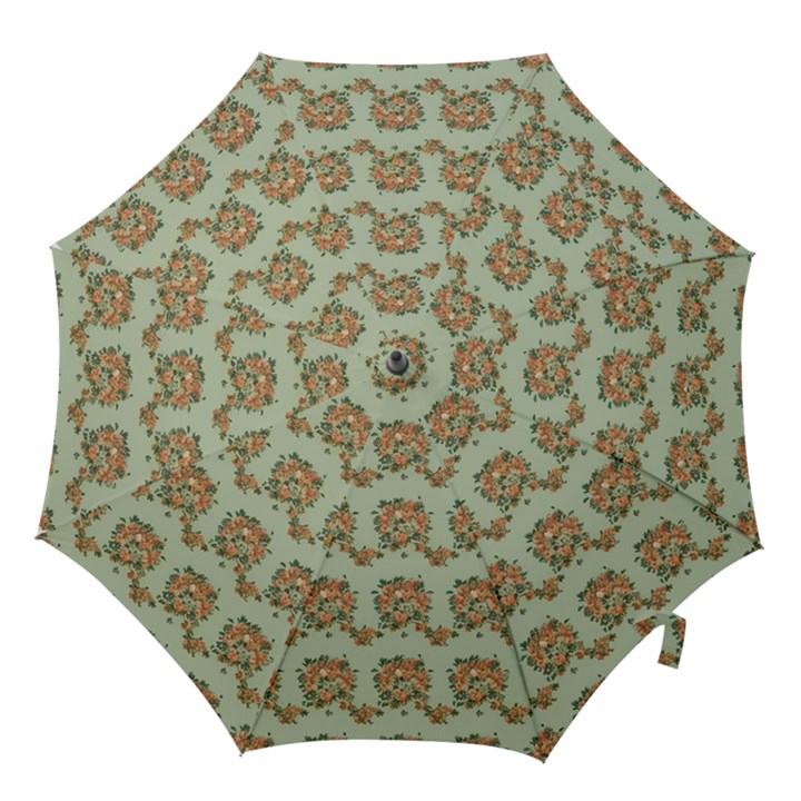 Retro 1880s Flowers Pattern 19 Hook Handle Umbrellas (Small)