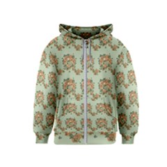 Retro 1880s Flowers Pattern 19 Kids  Zipper Hoodie