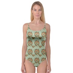 Retro 1880s Flowers Pattern 19 Camisole Leotard 