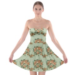 Retro 1880s Flowers Pattern 19 Strapless Bra Top Dress