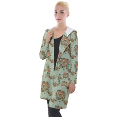 Retro 1880s Flowers Pattern 19 Hooded Pocket Cardigan