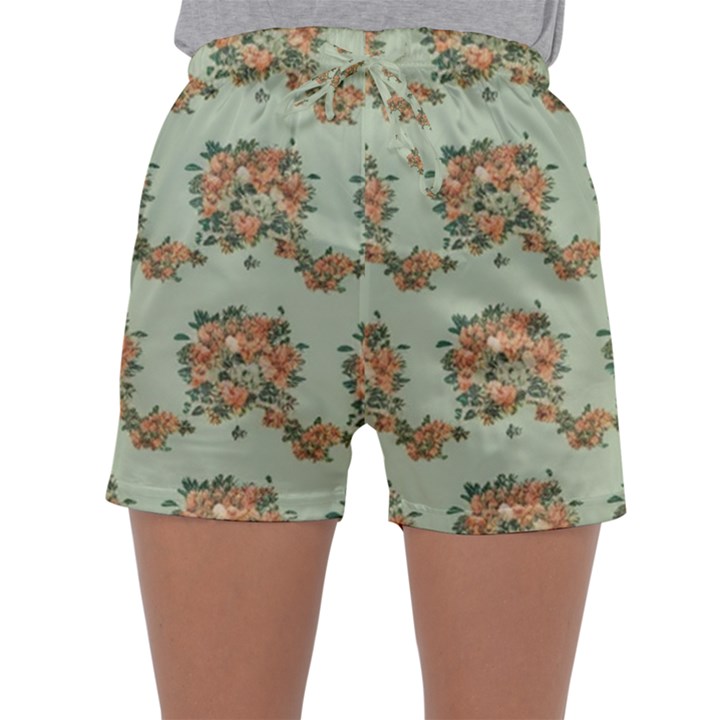 Retro 1880s Flowers Pattern 19 Sleepwear Shorts