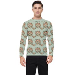 Retro 1880s Flowers Pattern 19 Men s Long Sleeve Rash Guard