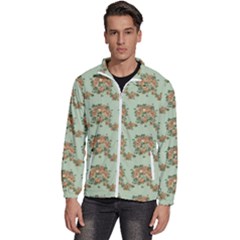 Retro 1880s Flowers Pattern 19 Men s High Neck Windbreaker