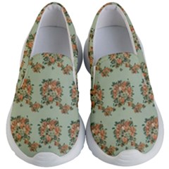 Retro 1880s Flowers Pattern 19 Kids Lightweight Slip Ons