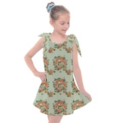 Retro 1880s Flowers Pattern 19 Kids  Tie Up Tunic Dress