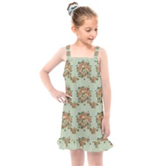 Retro 1880s Flowers Pattern 19 Kids  Overall Dress