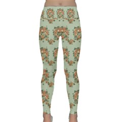 Retro 1880s Flowers Pattern 19 Lightweight Velour Classic Yoga Leggings