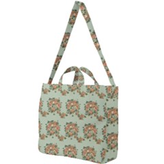 Retro 1880s Flowers Pattern 19 Square Shoulder Tote Bag