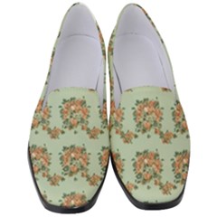 Retro 1880s Flowers Pattern 19 Women s Classic Loafer Heels