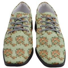 Retro 1880s Flowers Pattern 19 Women Heeled Oxford Shoes