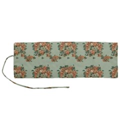 Retro 1880s Flowers Pattern 19 Roll Up Canvas Pencil Holder (m)