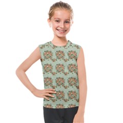 Retro 1880s Flowers Pattern 19 Kids  Mesh Tank Top