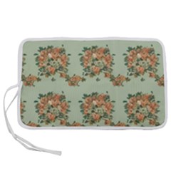 Retro 1880s Flowers Pattern 19 Pen Storage Case (m)