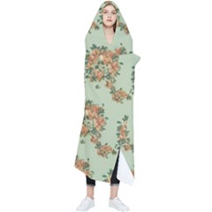 Retro 1880s Flowers Pattern 19 Wearable Blanket