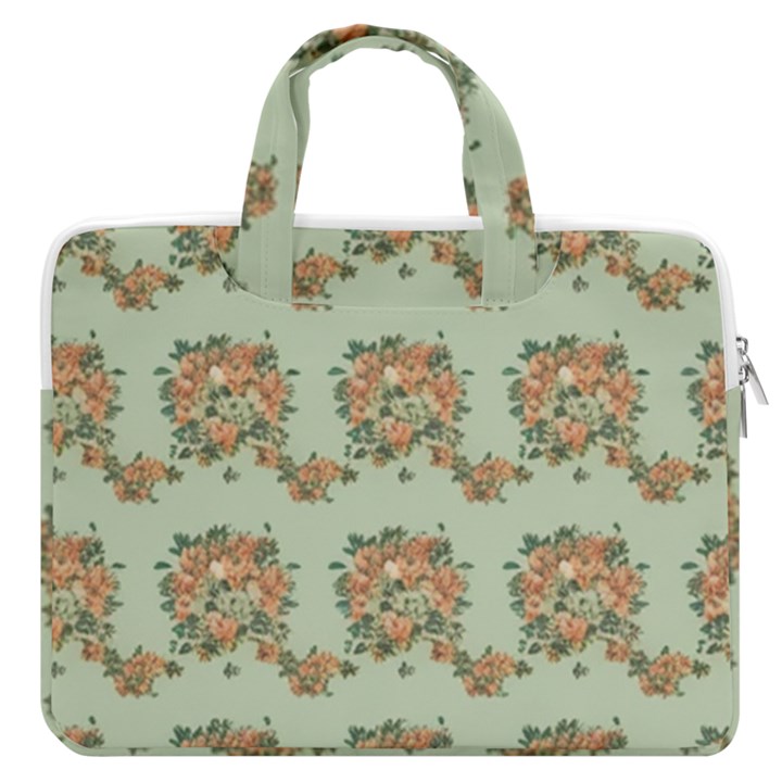 Retro 1880s Flowers Pattern 19 MacBook Pro 15  Double Pocket Laptop Bag 