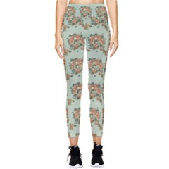 Retro 1880s Flowers Pattern 19 Pocket Leggings 