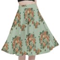 Retro 1880s Flowers Pattern 19 A-Line Full Circle Midi Skirt With Pocket View1