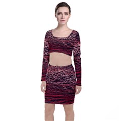 River Roots Long Sleeve Crop Top & Bodycon Skirt Set