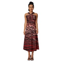 River Roots Sleeveless Cross Front Cocktail Midi Chiffon Dress by RiverRootz