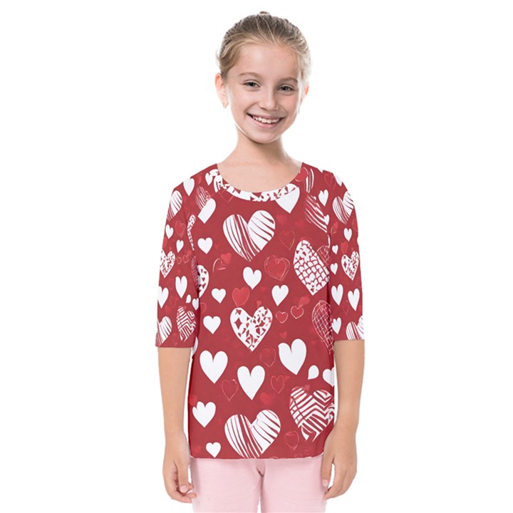 Valentine Kids  Quarter Sleeve Raglan T-Shirt