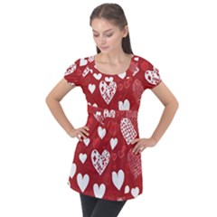 Valentine Puff Sleeve Tunic Top