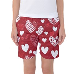 Valentine Women s Basketball Shorts by pollyparadiseartshop