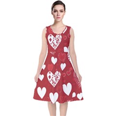 Valentine V-neck Midi Sleeveless Dress 