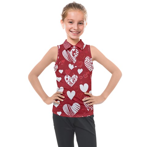 Valentine Kids  Sleeveless Polo T-shirt by pollyparadiseartshop