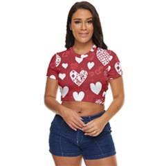 Valentine Side Button Cropped T-shirt