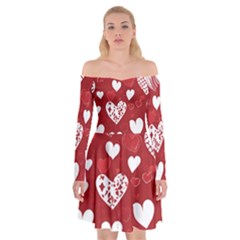 Valentine Off Shoulder Skater Dress