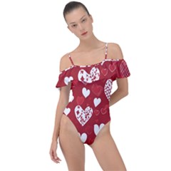 Valentine Frill Detail One Piece Swimsuit by pollyparadiseartshop