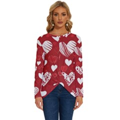 Valentine Long Sleeve Crew Neck Pullover Top