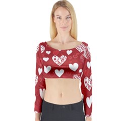 Valentine Long Sleeve Crop Top