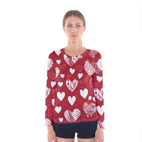 Valentine Women s Long Sleeve T-shirt by pollyparadiseartshop