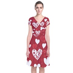 Valentine Short Sleeve Front Wrap Dress