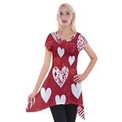 Valentine Short Sleeve Side Drop Tunic