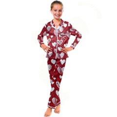 Valentine Kids  Satin Long Sleeve Pajamas Set