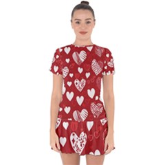 Valentine Drop Hem Mini Chiffon Dress