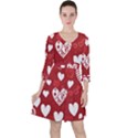 Valentine Quarter Sleeve Ruffle Waist Dress View1