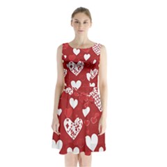 Valentine Sleeveless Waist Tie Chiffon Dress