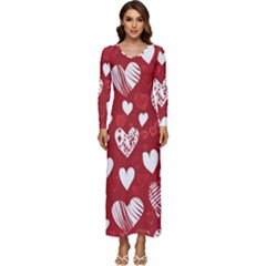 Valentine Long Sleeve Longline Maxi Dress