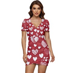 Valentine Low Cut Cap Sleeve Mini Dress