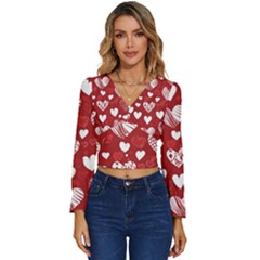 Valentine Long Sleeve V-neck Top