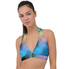 Smokescreen Halter Plunge Bikini Top