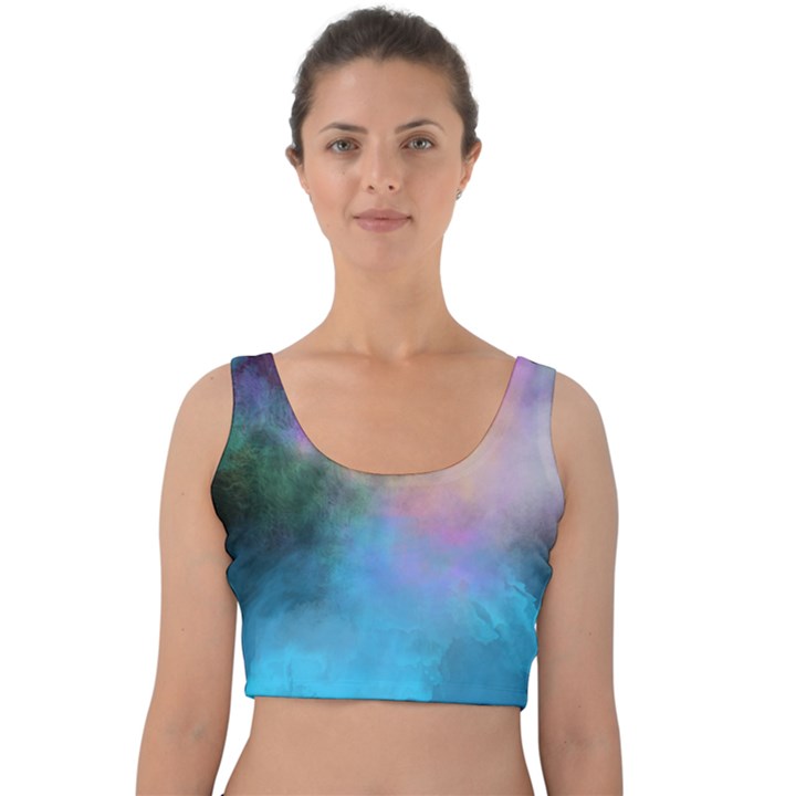 Smokescreen Velvet Crop Top