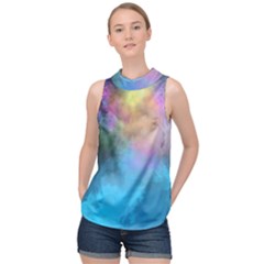 Smokescreen High Neck Satin Top by pollyparadiseartshop