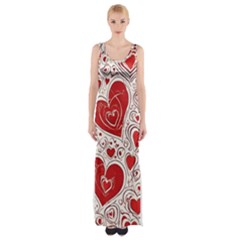 Be My Valentine Thigh Split Maxi Dress by pollyparadiseartshop