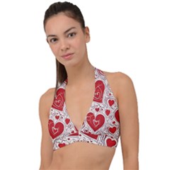 Be My Valentine Halter Plunge Bikini Top